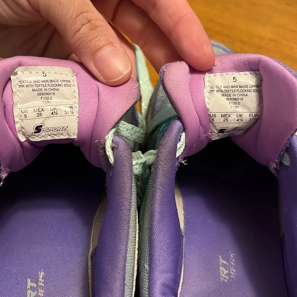 Girls Skechers Sport Sneakers size 5 Purple and Blue - Picture 12 of 15